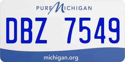 MI license plate DBZ7549