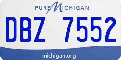 MI license plate DBZ7552