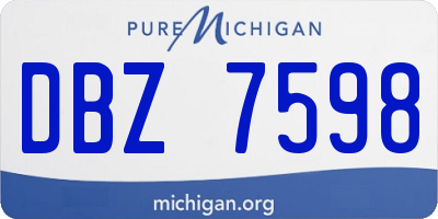 MI license plate DBZ7598