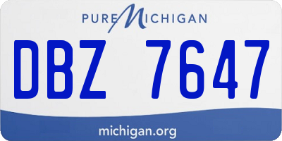 MI license plate DBZ7647