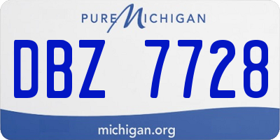 MI license plate DBZ7728