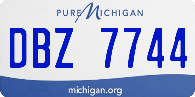 MI license plate DBZ7744