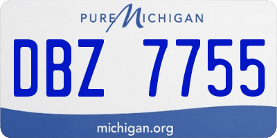 MI license plate DBZ7755