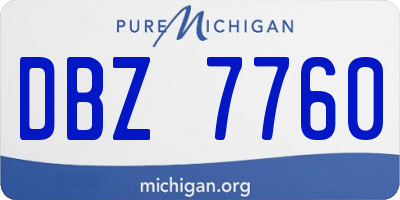 MI license plate DBZ7760