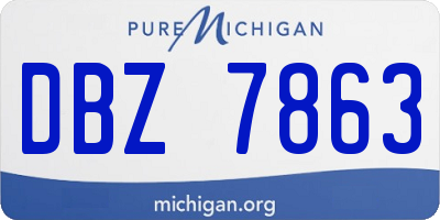 MI license plate DBZ7863