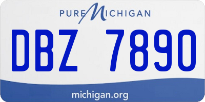 MI license plate DBZ7890