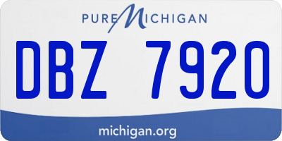 MI license plate DBZ7920