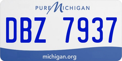 MI license plate DBZ7937