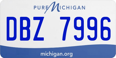 MI license plate DBZ7996