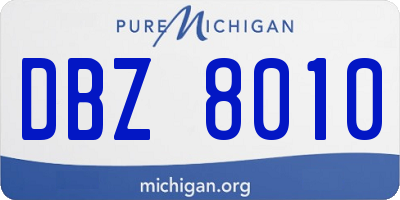 MI license plate DBZ8010