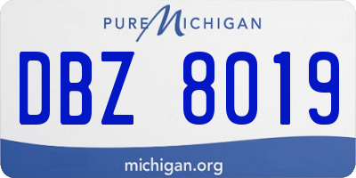 MI license plate DBZ8019