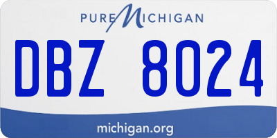 MI license plate DBZ8024