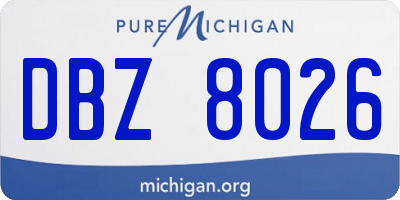 MI license plate DBZ8026