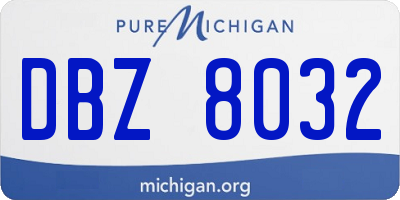 MI license plate DBZ8032