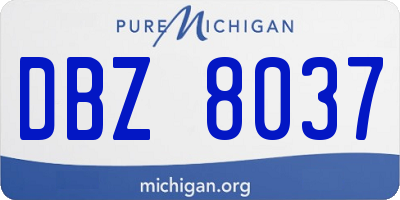 MI license plate DBZ8037