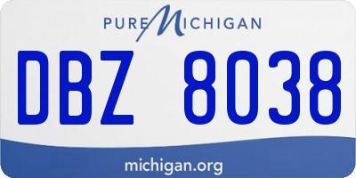 MI license plate DBZ8038