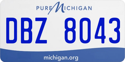 MI license plate DBZ8043