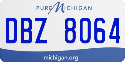 MI license plate DBZ8064