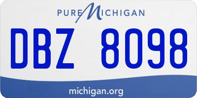 MI license plate DBZ8098