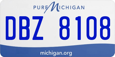 MI license plate DBZ8108