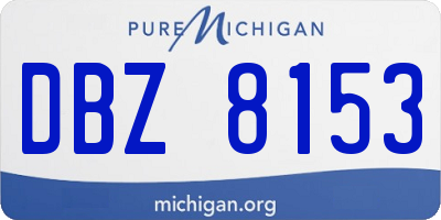 MI license plate DBZ8153