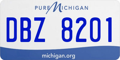 MI license plate DBZ8201