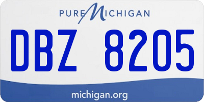 MI license plate DBZ8205