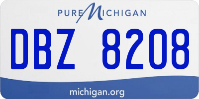 MI license plate DBZ8208