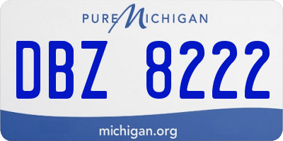 MI license plate DBZ8222