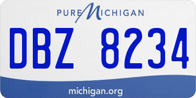 MI license plate DBZ8234