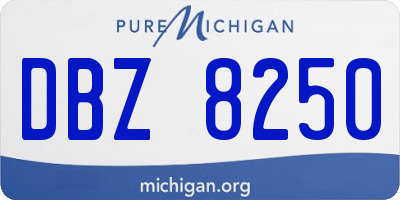 MI license plate DBZ8250