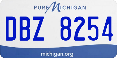 MI license plate DBZ8254