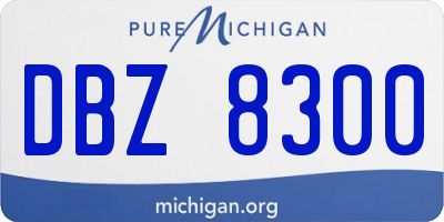 MI license plate DBZ8300