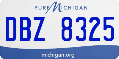 MI license plate DBZ8325