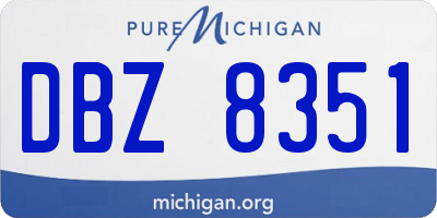 MI license plate DBZ8351