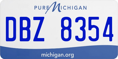 MI license plate DBZ8354