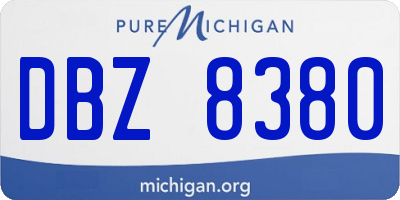 MI license plate DBZ8380