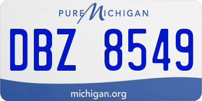 MI license plate DBZ8549