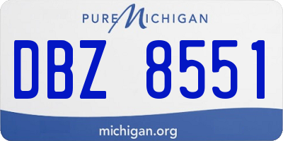 MI license plate DBZ8551