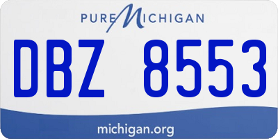 MI license plate DBZ8553