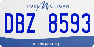MI license plate DBZ8593