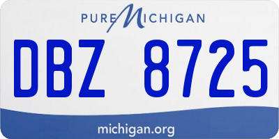 MI license plate DBZ8725