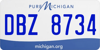 MI license plate DBZ8734