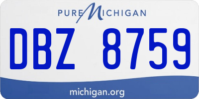 MI license plate DBZ8759