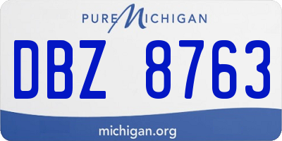 MI license plate DBZ8763