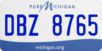 MI license plate DBZ8765