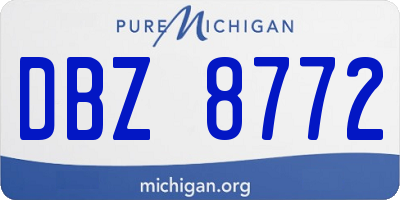 MI license plate DBZ8772