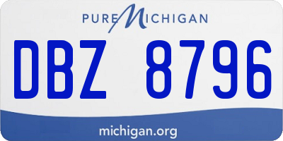 MI license plate DBZ8796