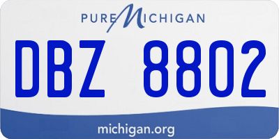 MI license plate DBZ8802