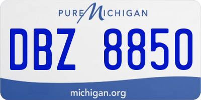 MI license plate DBZ8850